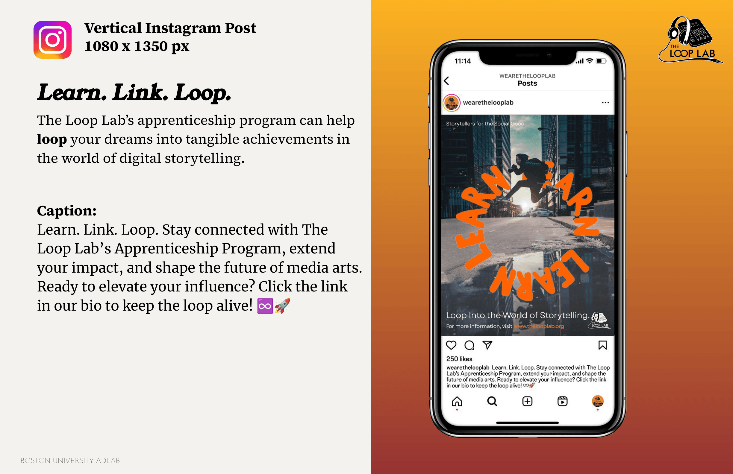 The Loop Lab LOOP Instagram campaign design